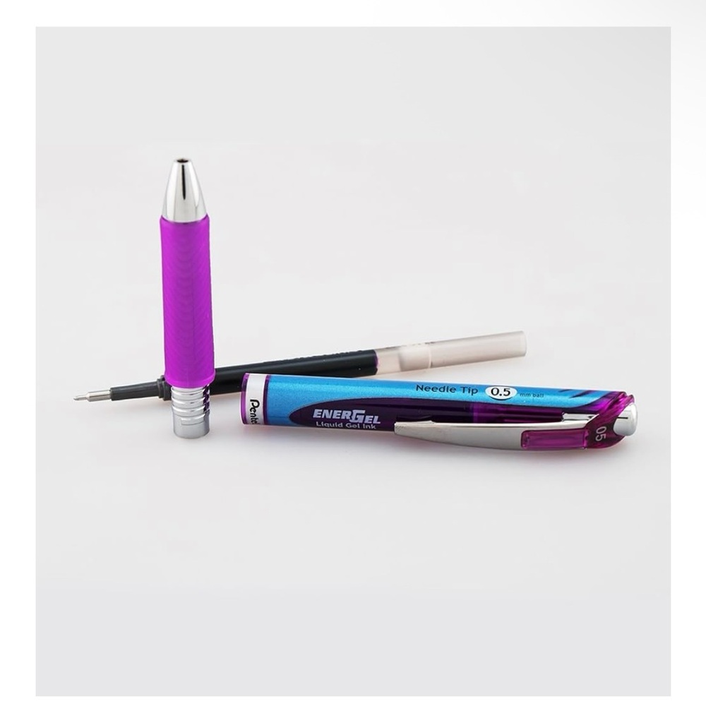 5/$25 Pentel EnerGel RTX Retractable Liquid Gel Pen (0.5mm), Violet Purple Ink